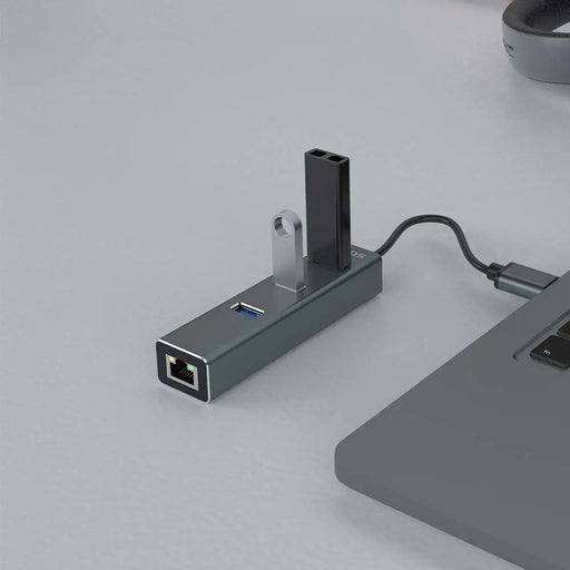 Savio AK-57 USB-A - 3 x USB-A ХЪБ с RJ-45 Gigabit Ethernet
