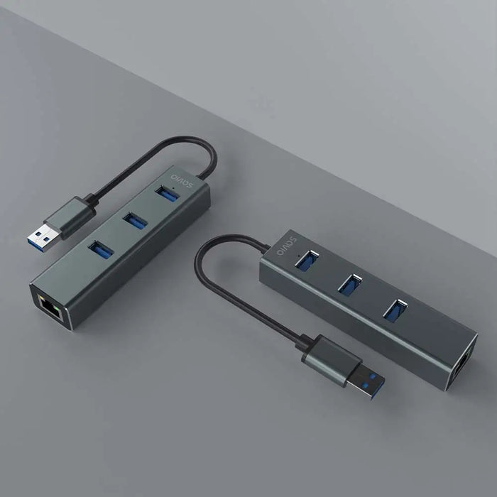 Savio AK-57 USB-A - 3 x USB-A ХЪБ с RJ-45 Gigabit Ethernet