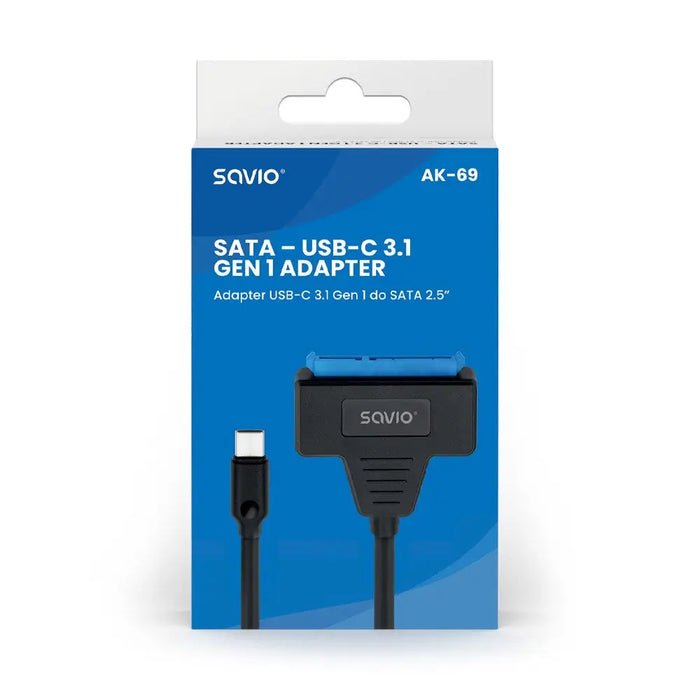 SAVIO AK-69 Адаптер USB-C 3.1 Gen 1 (M) - SATA (F) за 2.5’’