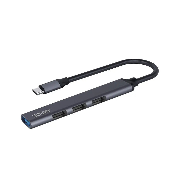 SAVIO AK-71 USB-C хъб - 3 x USB-A 2.0 1 x USB-A 3.0 4-в-1 5