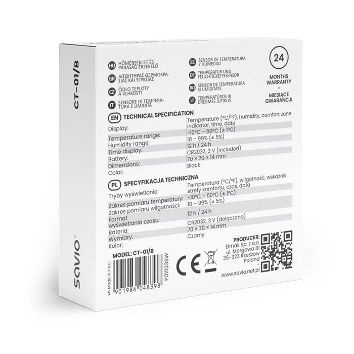 SAVIO Безжична метеорологична станция сензор за температура