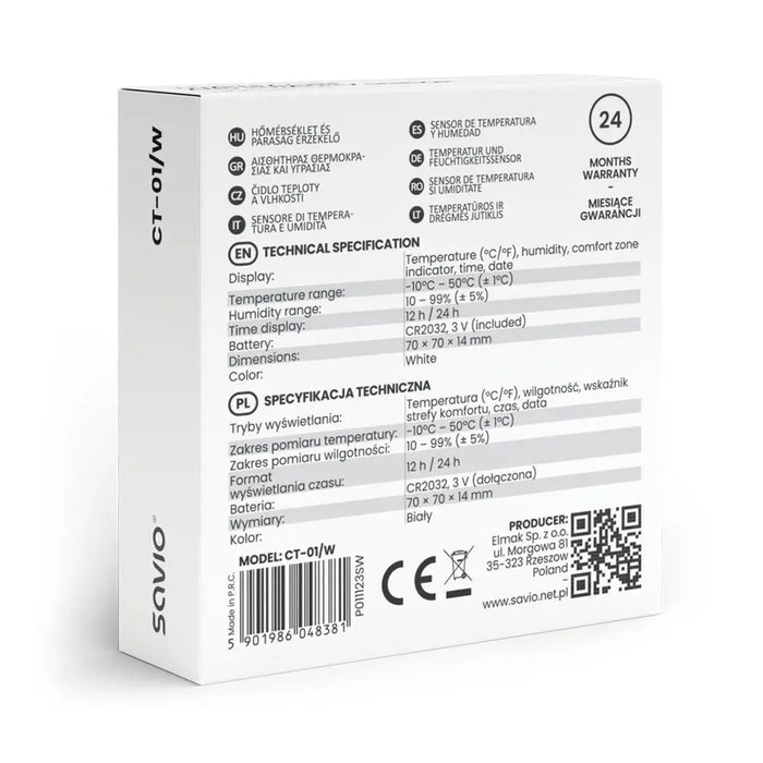 SAVIO Безжична метеорологична станция сензор за температура