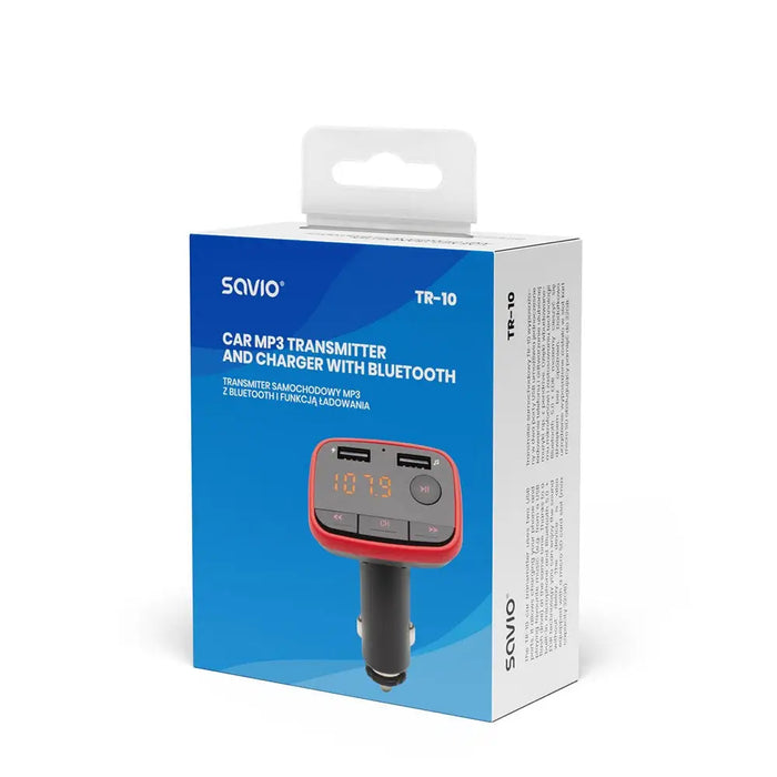 Savio Bluetooth FM трансмитер TR-10 87.6 - 107.9 MHz черен