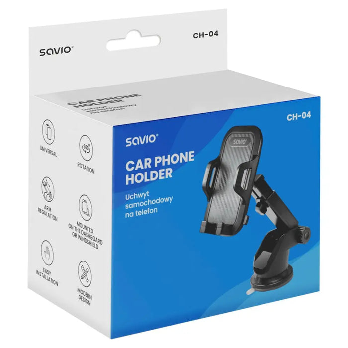 SAVIO CH-04 Стойка за телефон за кола за предно стъкло
