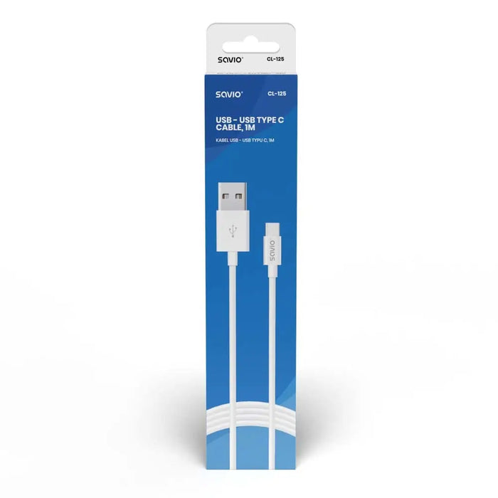 Savio CL-125 USB кабел USB 2.0 1 m USB A USB C Бял