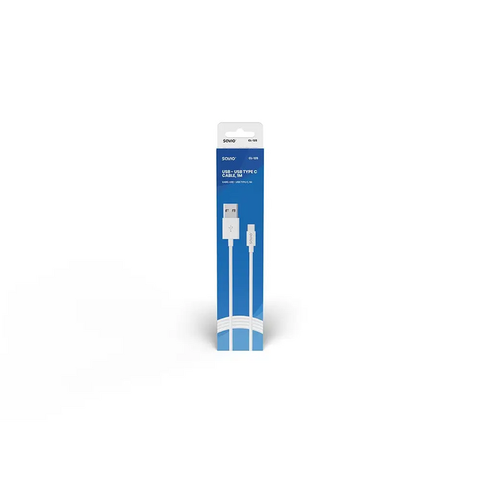 Savio CL-125 USB кабел USB 2.0 1 m USB A USB C Бял