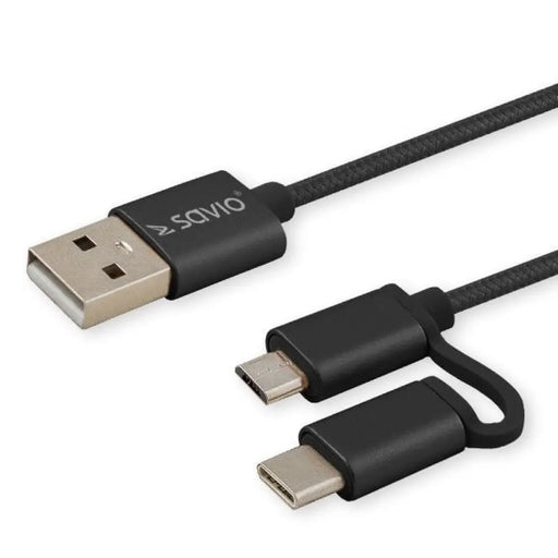 Savio CL-128 USB кабел USB 2.0 1 m USB A USB C/Micro-USB A