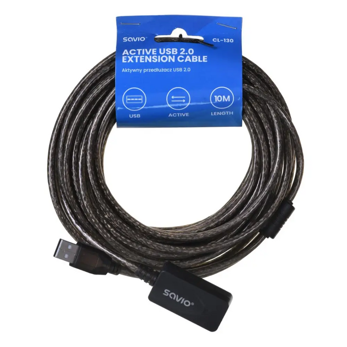 SAVIO CL-130 USB удължител за активен порт 10m USB 2.0-A