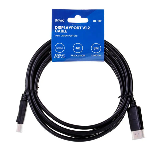 Savio CL-137 DisplayPort кабел 3 м Черен