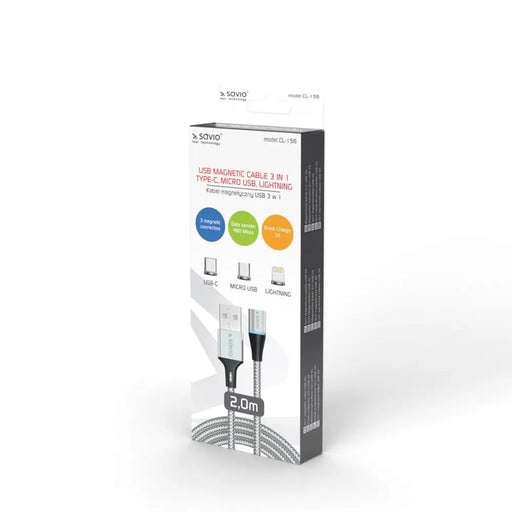 Savio CL-156 USB кабел 2 m USB 2.0 USB C Micro USB