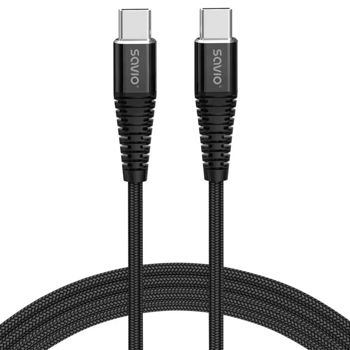 Savio CL-159 USB кабел 1 м USB 2.0 USB C - USB C Черен