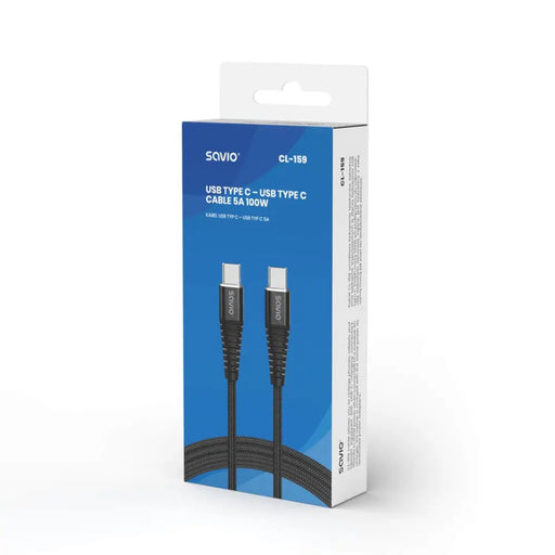 Savio CL-159 USB кабел 1 м USB 2.0 USB C - USB C Черен