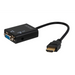 Savio CL-23 адаптер за видео кабел 0,5 м VGA (D-Sub) HDMI