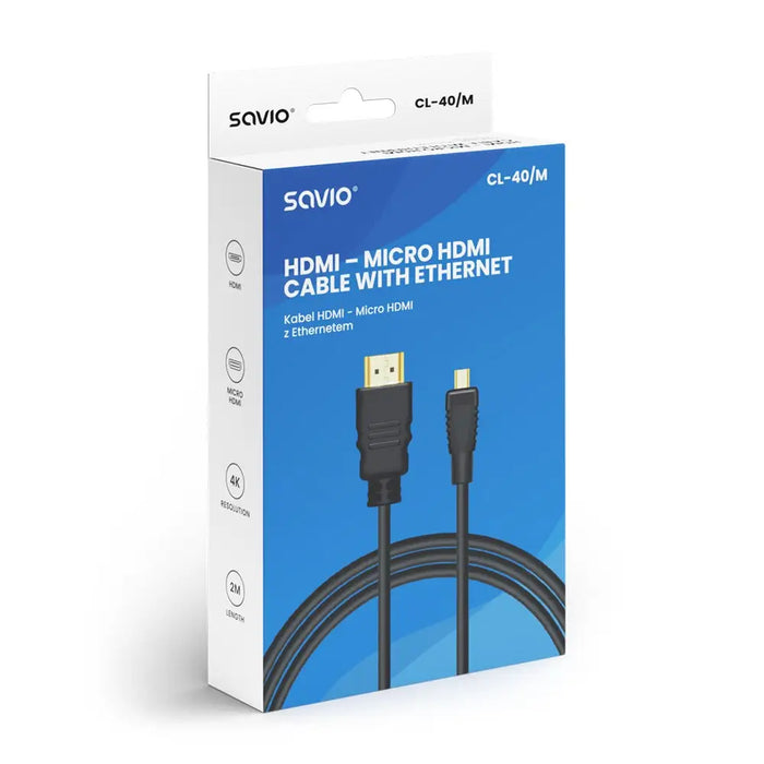 Savio CL-40/M HDMI (M) кабел - micro HDMI (M) кабел