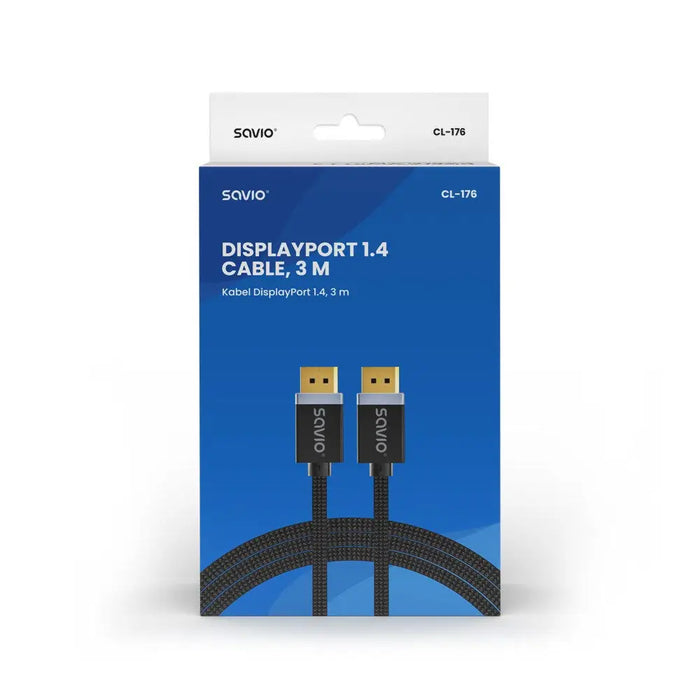 SAVIO DISPLAYPORT (M) - DISPLAYPORT (M) КАБЕЛ V1.4 3 m