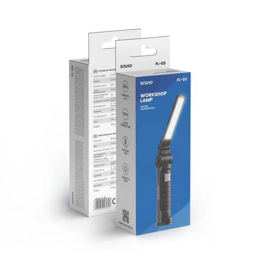 Savio FL-03 COB LED 3W акумулаторна лампа за работилница