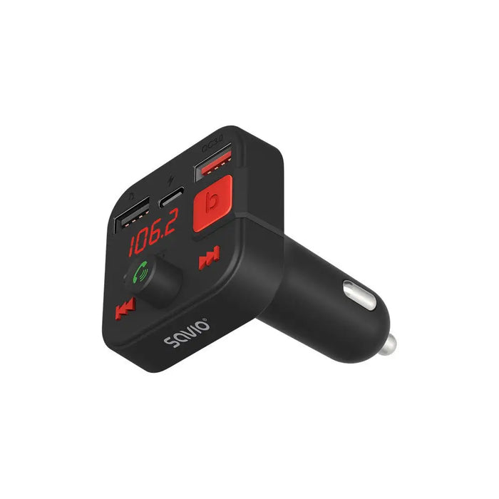 SAVIO FM предавател Bluetooth 5.3 QC 3.0 зарядно LED