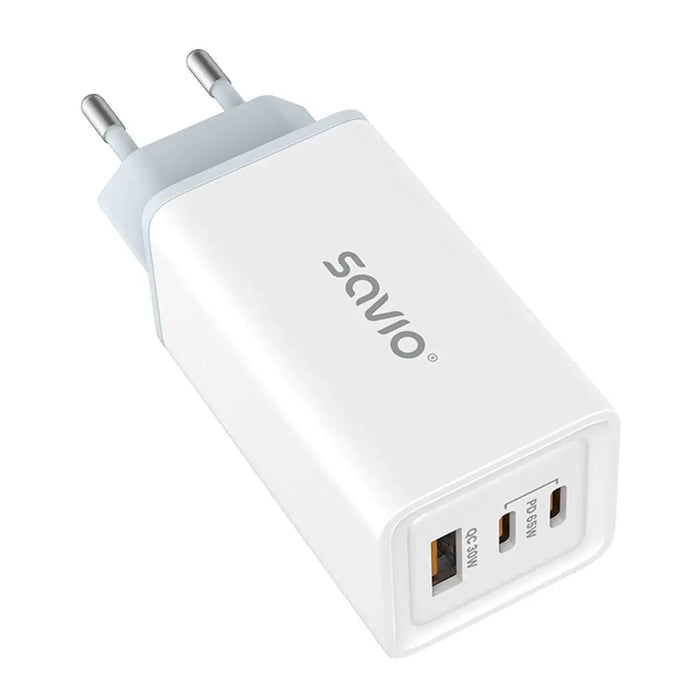 SAVIO LA-07 GaN 65W зарядно устройство USB QC4.0 + PD 3.0
