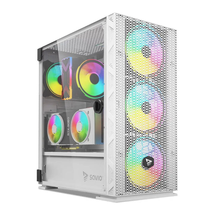 SAVIO Raptor White X1 ARGB Glass/Mesh Бяла компютърна кутия