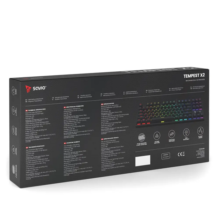 Savio Tempest x2 RGB механична клавиатура Outemu BLUE