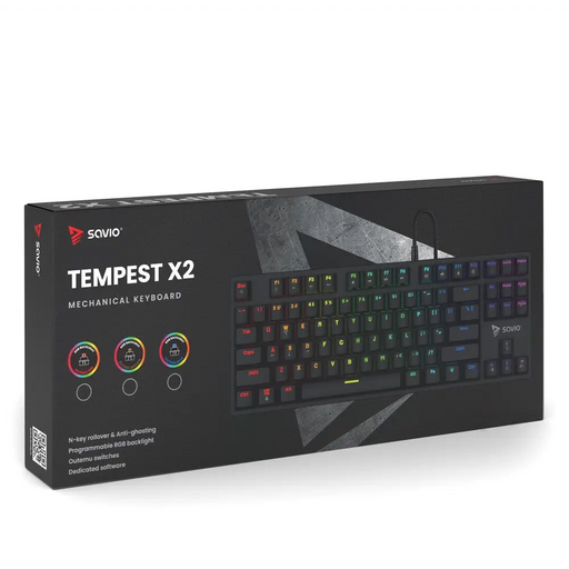 Savio Tempest x2 RGB механична клавиатура Outemu BLUE
