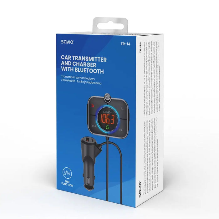 Savio TR-14 Трансмитер FM с Bluetooth и ładowarką PD 87.6