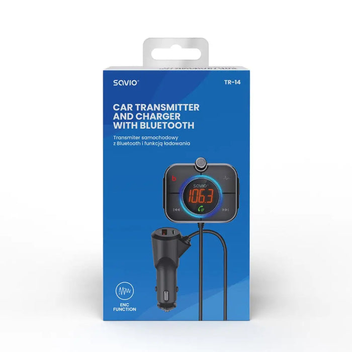 Savio TR-14 Трансмитер FM с Bluetooth и ładowarką PD 87.6