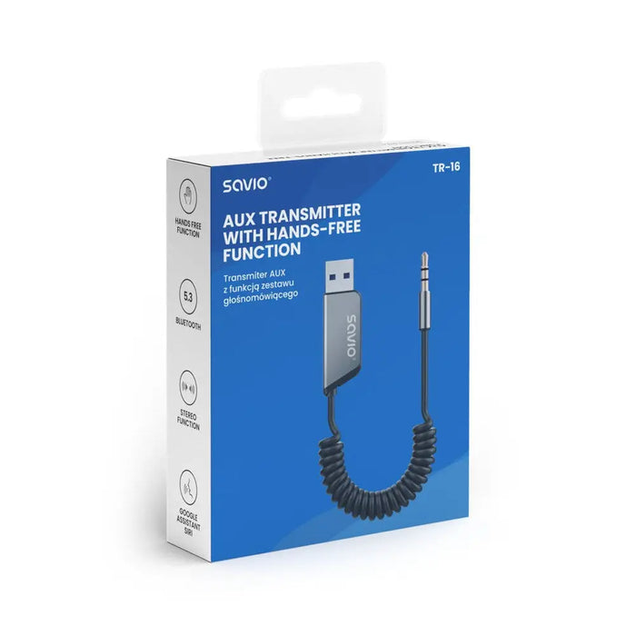 Savio TR-16 Transmitter AUX адаптер с функция за свободни