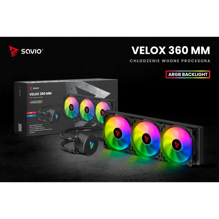 SAVIO VELOX 360 мм течен охладител за процесор с ARGB