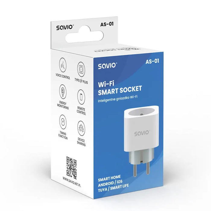 SAVIO WI-FI смарт контакт 16A AS-01 Бял