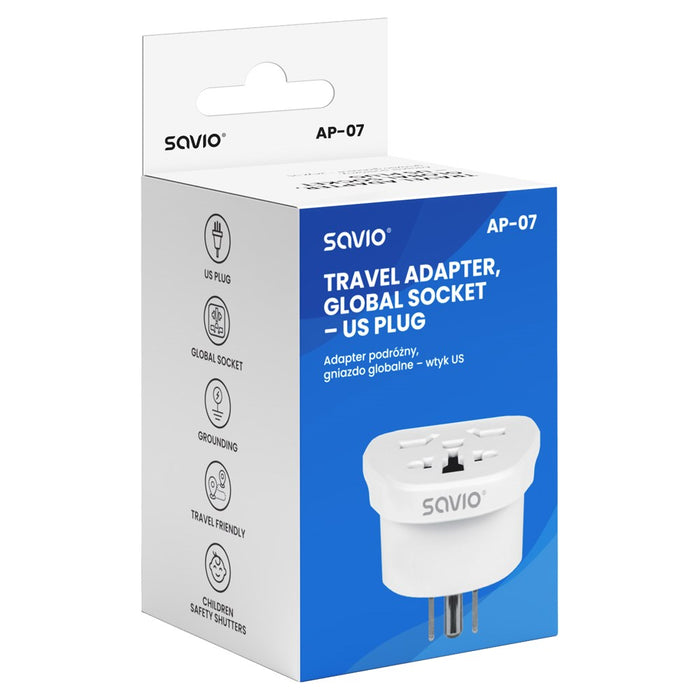 Savio AP-07 захранващ адаптер/инвертор Универсален 2500 W Бял