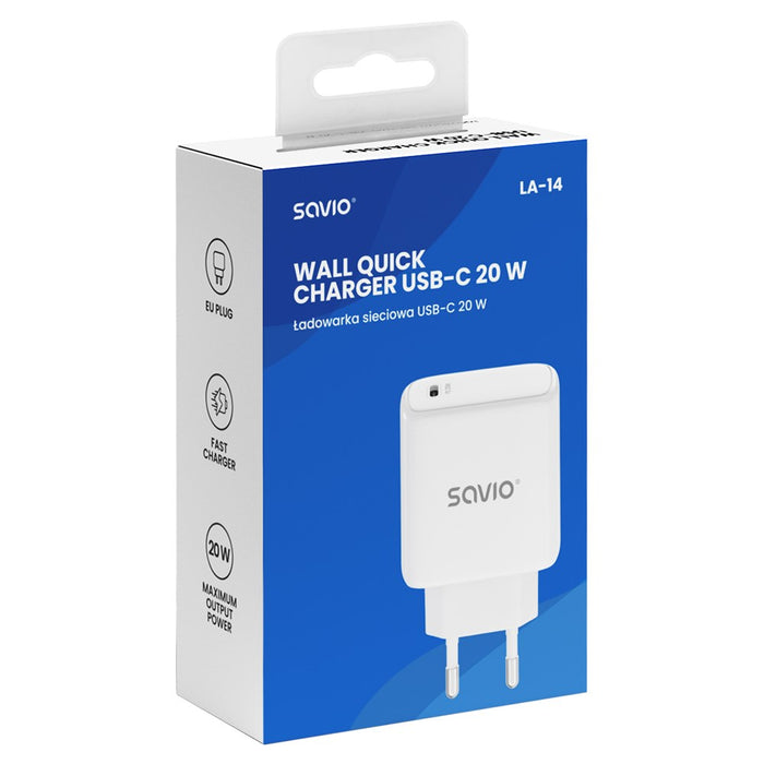 Зарядно за стена SAVIO LA-14 20W с Power Delivery 3.0