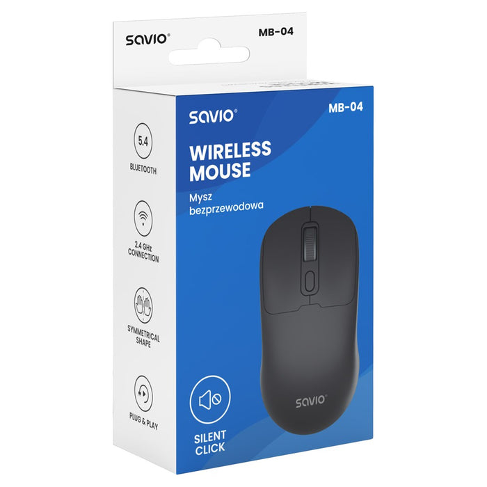 Универсална мишка Savio MB-04, Bluetooth, IR LED, 1600 DPI
