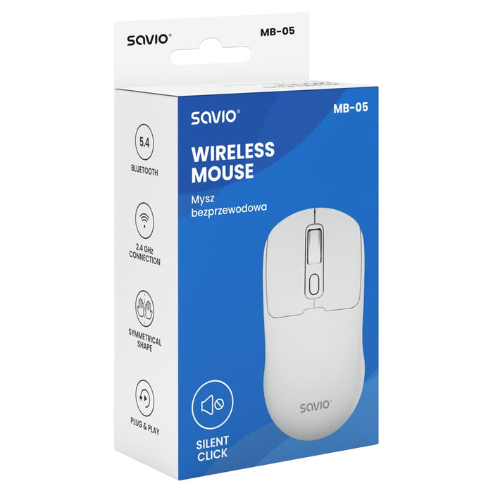Универсална мишка Savio MB-05, Bluetooth, за двете ръце и лява ръка, 1600 DPI