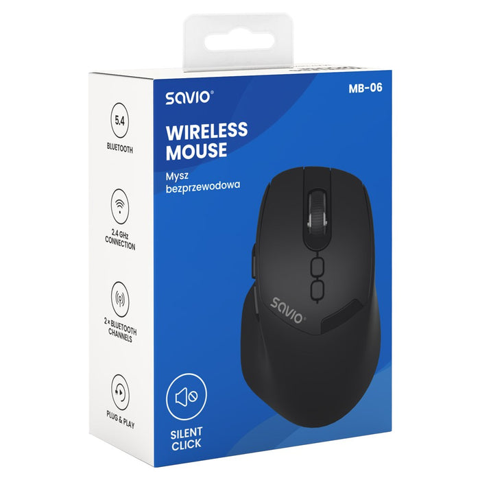 Универсална мишка Savio MB-06, Bluetooth, 3800 DPI