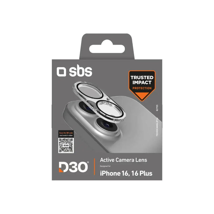 SBS Active Camera Lens D3O закалено стъкло за iPhone 16