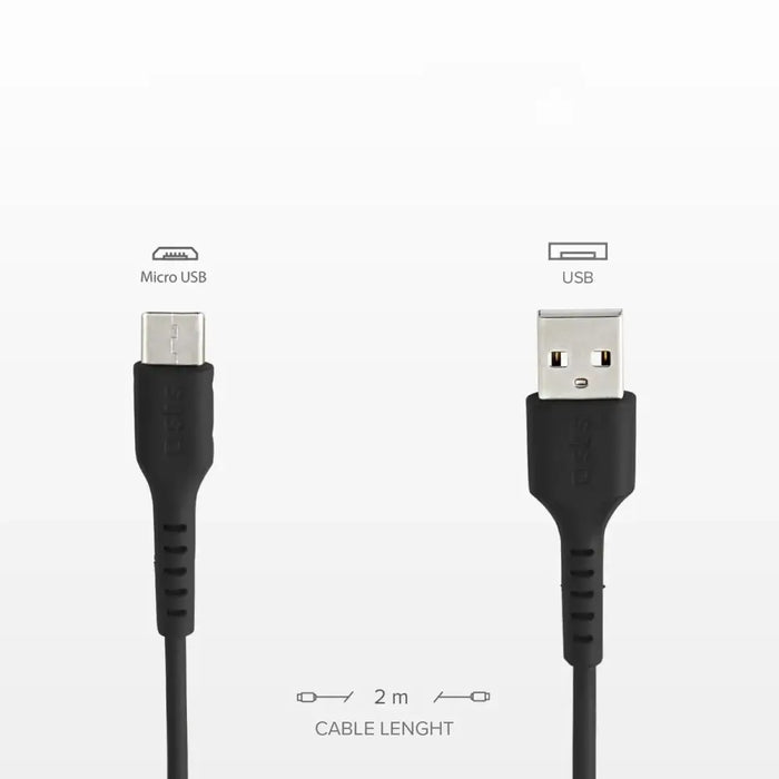 SBS TECABLEMICRO2K USB-A - Micro-USB кабел 2 м - Черен