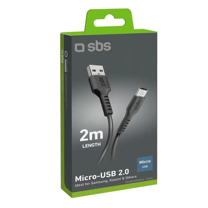 SBS TECABLEMICRO2K USB-A - Micro-USB кабел 2 м - Черен