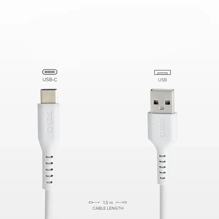 SBS TECABLEMICROC15W USB-A - USB-C кабел 1,5 м - бял