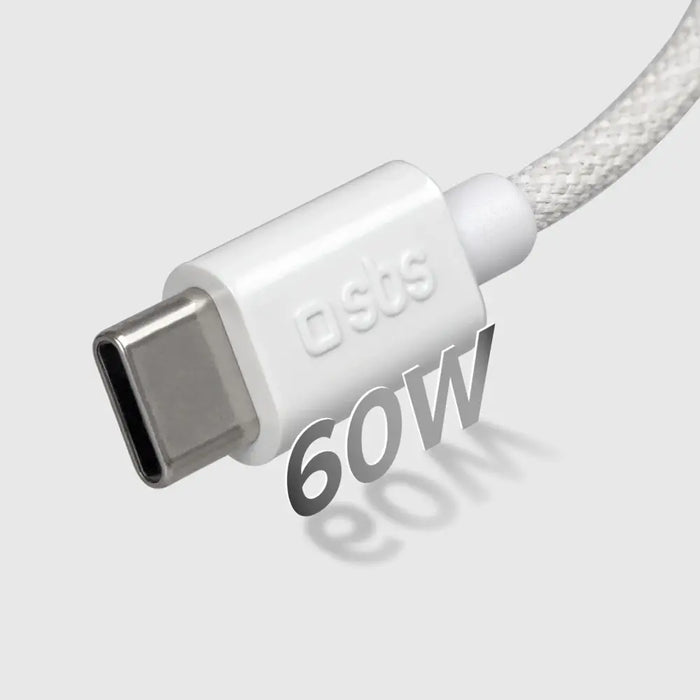 SBS TECABLETISSUETCCG USB-C - USB-C 1.5m 60W плетен кабел