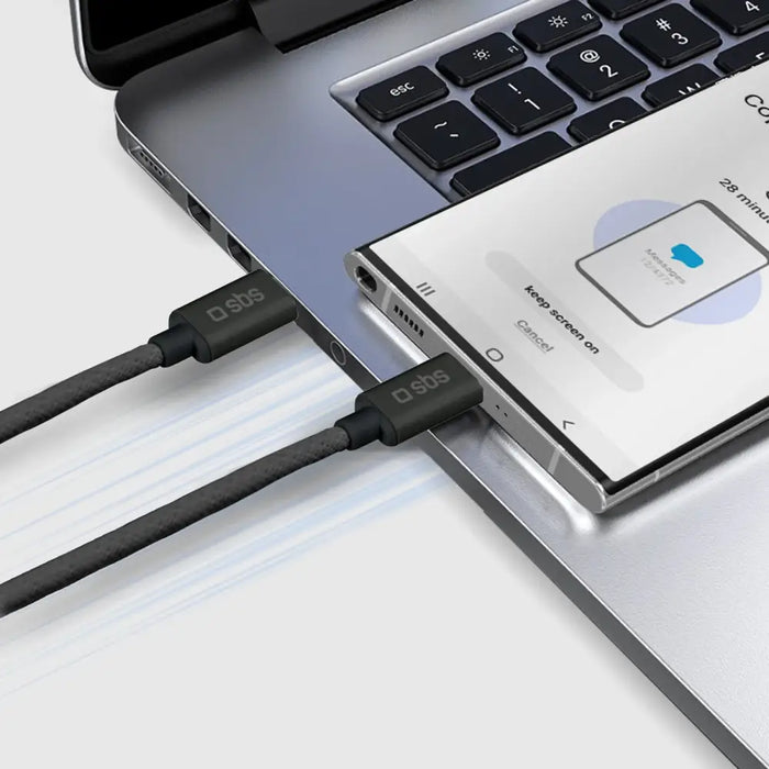 SBS TECABLETISSUETCK USB-C - USB-C 1.5m 60W плетен кабел
