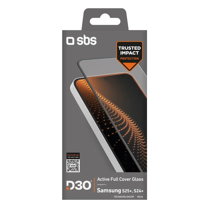SBS Tempered Glass D3O с рамка за Samsung Galaxy S25