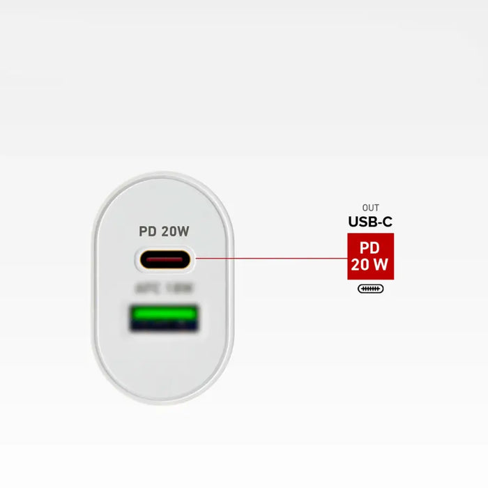 SBS TETRPD20W 20W USB-A USB-C стенно зарядно устройство