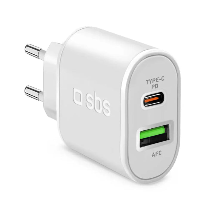 SBS TETRPD20W 20W USB-A USB-C стенно зарядно устройство