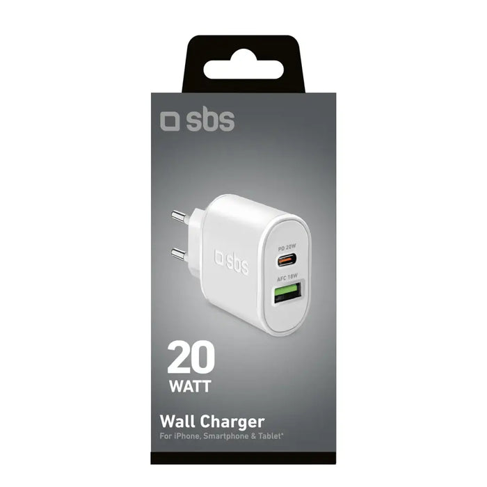 SBS TETRPD20W 20W USB-A USB-C стенно зарядно устройство