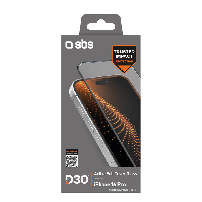 SBS Tempered Glass D3O с рамка за iPhone 16 Pro