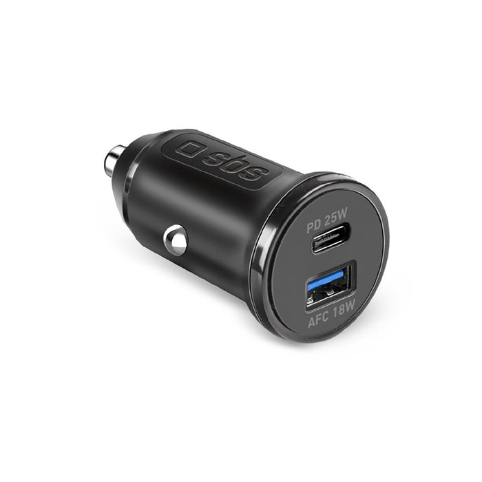 SBS TECRPD25W зарядно за кола 25W USB-A USB-C с захранване - черно