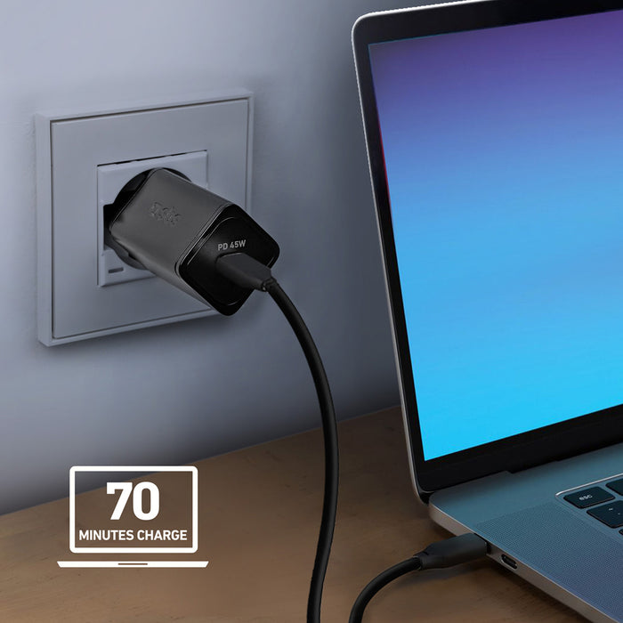 SBS TETRGAN1C45W 45W GaN USB-C стенно зарядно устройство с захранване - черно