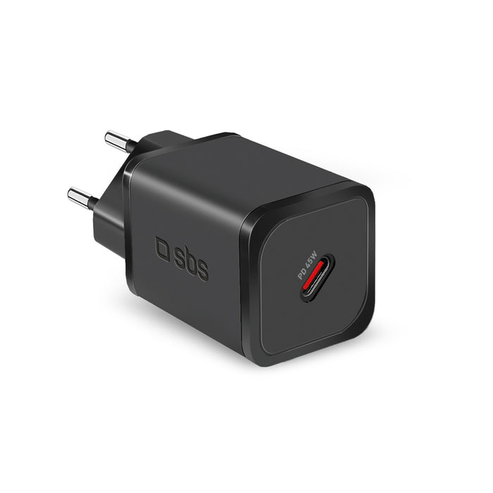 SBS TETRGAN1C45W 45W GaN USB-C стенно зарядно устройство с захранване - черно