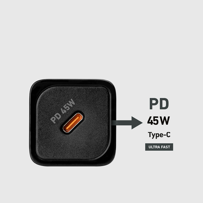 SBS TETRGAN1C45W 45W GaN USB-C стенно зарядно устройство с захранване - черно
